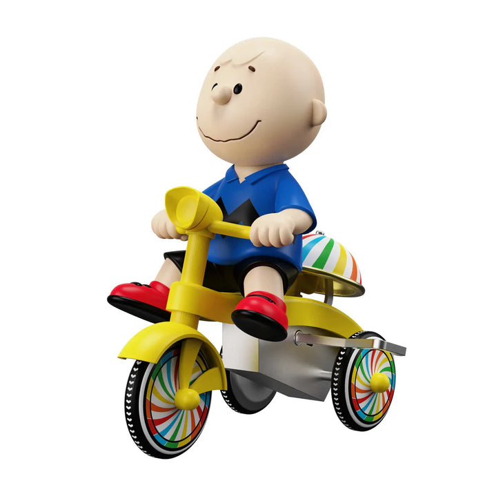 Super7 Super Cycles: Peanuts - Charlie Brown Triciclo Azul Con Amarillo