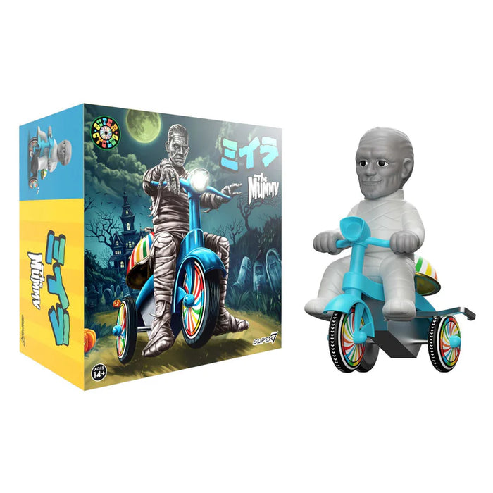 Super7 Super Cycles: Universal Monsters - La Momia Gris Claro Con Triciclo Azul