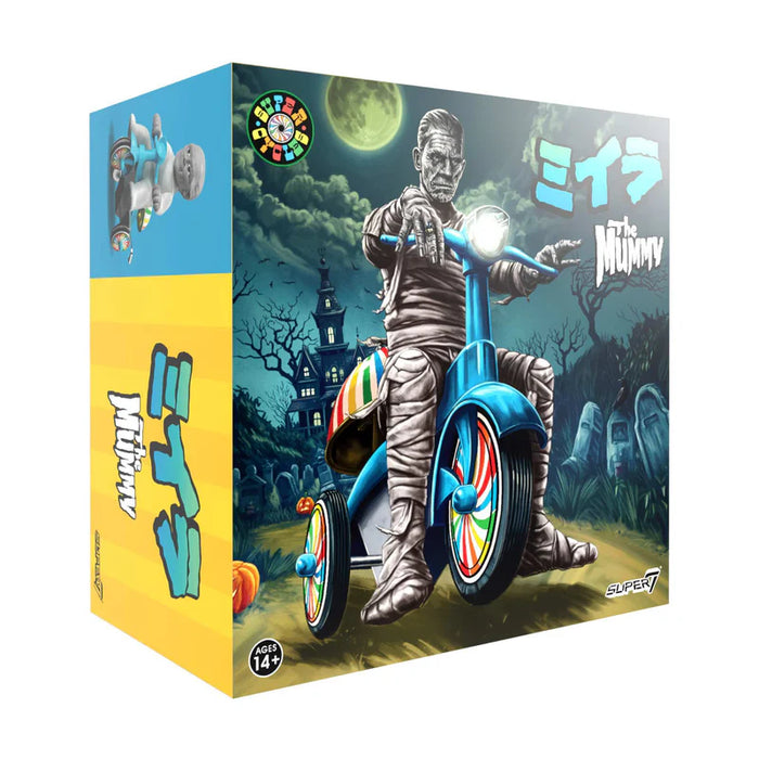 Super7 Super Cycles: Universal Monsters - La Momia Gris Claro Con Triciclo Azul