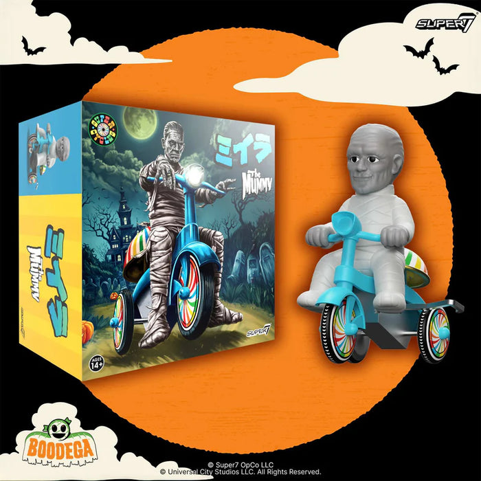 Super7 Super Cycles: Universal Monsters - La Momia Gris Claro Con Triciclo Azul