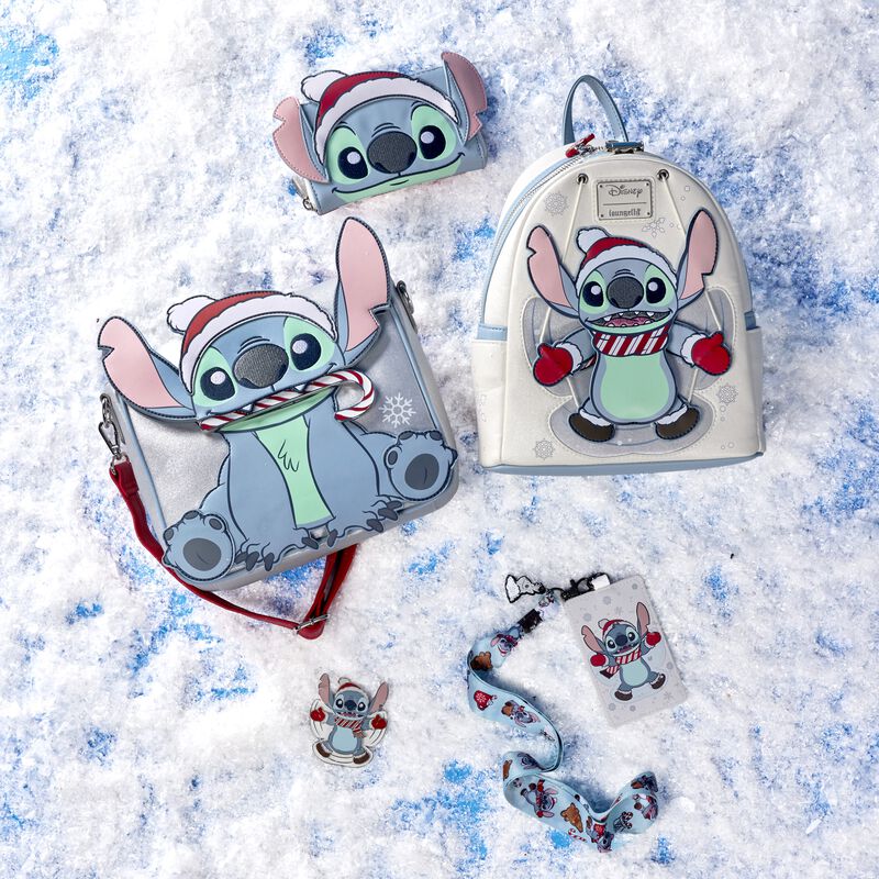 Loungefly X Disney: Lilo y Stitch - Stitch Navidad Cosplay Bolso Cruzado Glitter