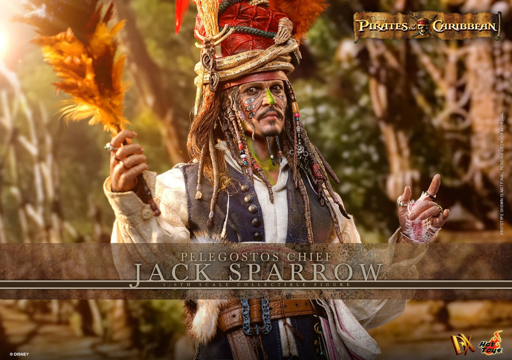 Hot Toys Movie Masterpiece Series: Piratas del Caribe El cofre de la muerte - Jack Sparrow Jefe Pelegosto Escala 1/6