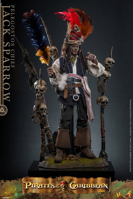 Hot Toys Movie Masterpiece Series: Piratas del Caribe El cofre de la muerte - Jack Sparrow Jefe Pelegosto Escala 1/6