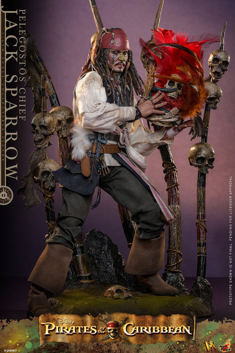 Hot Toys Movie Masterpiece Series: Piratas del Caribe El cofre de la muerte - Jack Sparrow Jefe Pelegosto Escala 1/6