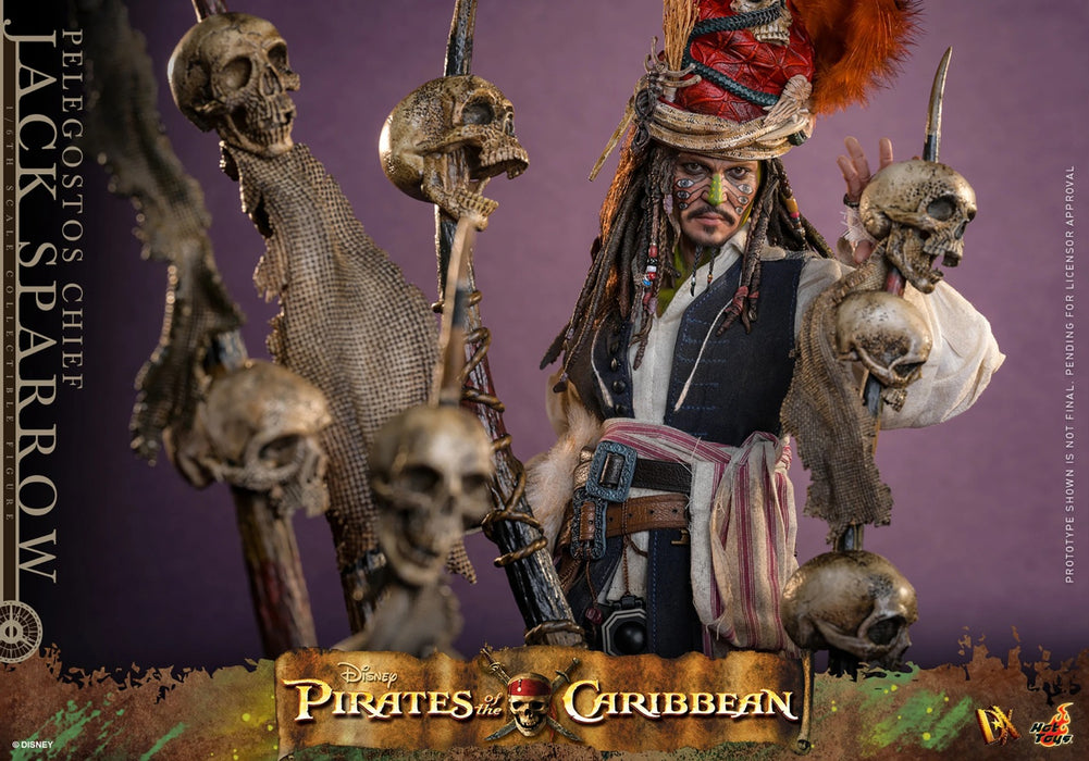 Hot Toys Movie Masterpiece Series: Piratas del Caribe El cofre de la muerte - Jack Sparrow Jefe Pelegosto Escala 1/6