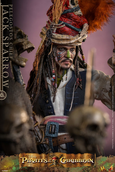 Hot Toys Movie Masterpiece Series: Piratas del Caribe El cofre de la muerte - Jack Sparrow Jefe Pelegosto Escala 1/6