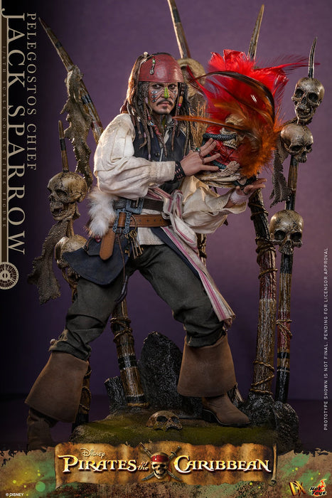 Hot Toys Movie Masterpiece Series: Piratas del Caribe El cofre de la muerte - Jack Sparrow Jefe Pelegosto Escala 1/6