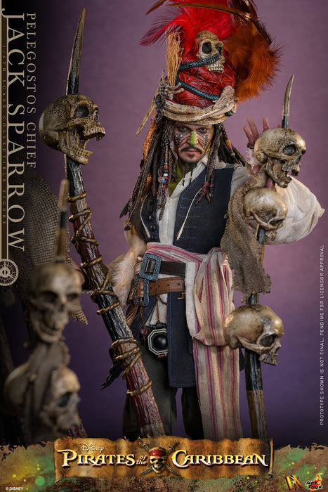 Hot Toys Movie Masterpiece Series: Piratas del Caribe El cofre de la muerte - Jack Sparrow Jefe Pelegosto Escala 1/6