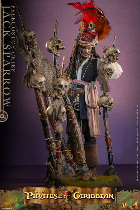 Hot Toys Movie Masterpiece Series: Piratas del Caribe El cofre de la muerte - Jack Sparrow Jefe Pelegosto Escala 1/6