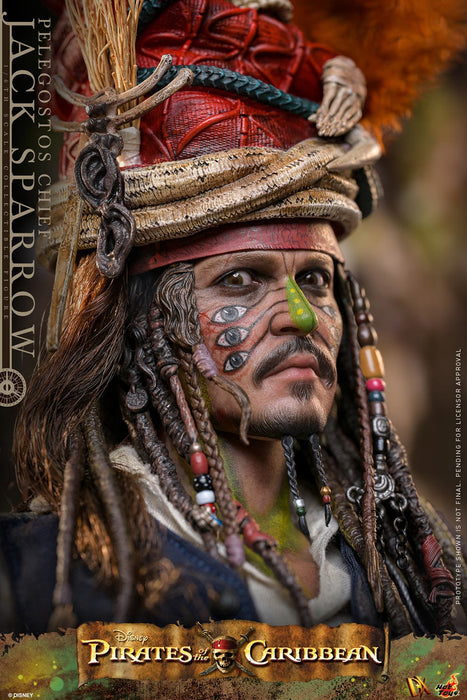 Hot Toys Movie Masterpiece Series: Piratas del Caribe El cofre de la muerte - Jack Sparrow Jefe Pelegosto Escala 1/6