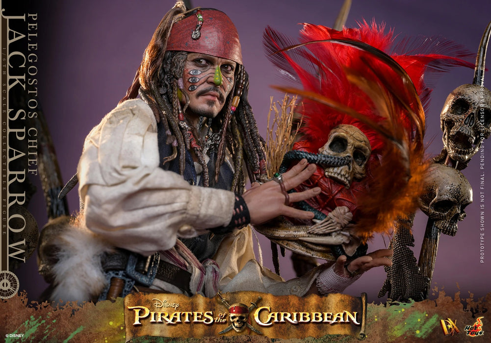 Hot Toys Movie Masterpiece Series: Piratas del Caribe El cofre de la muerte - Jack Sparrow Jefe Pelegosto Escala 1/6