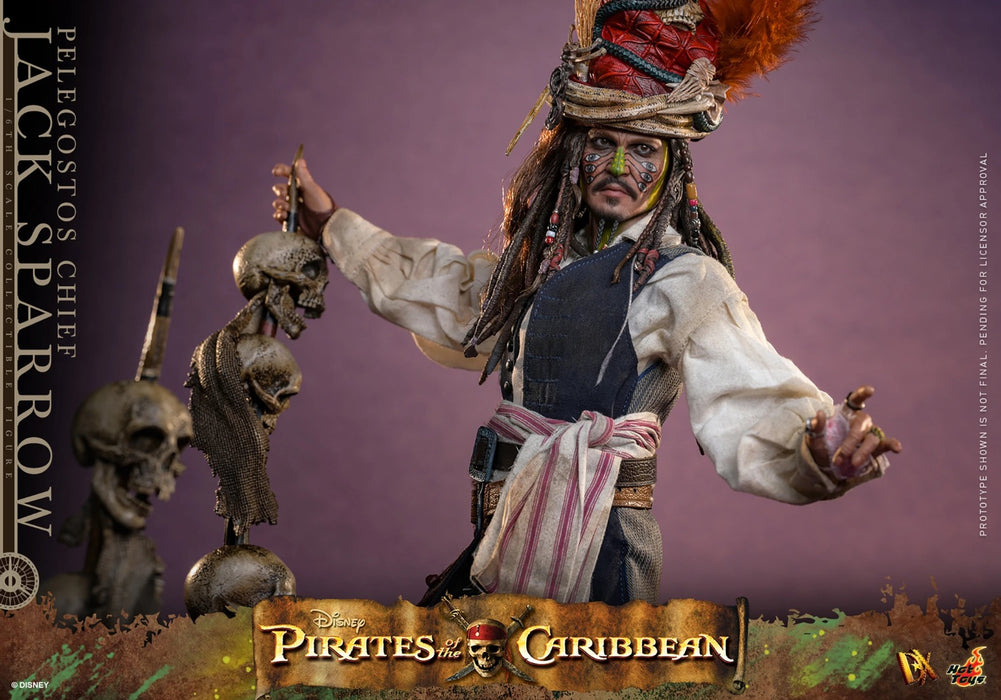 Hot Toys Movie Masterpiece Series: Piratas del Caribe El cofre de la muerte - Jack Sparrow Jefe Pelegosto Escala 1/6