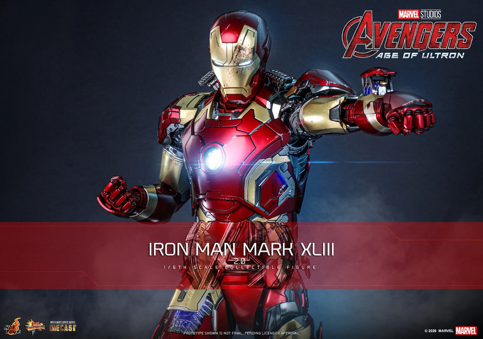 Hot Toys Movie Masterpiece Series: Marvel Avengers Era de Ultron - Iron Man Mark XLIII 2.0 Escala 1/6