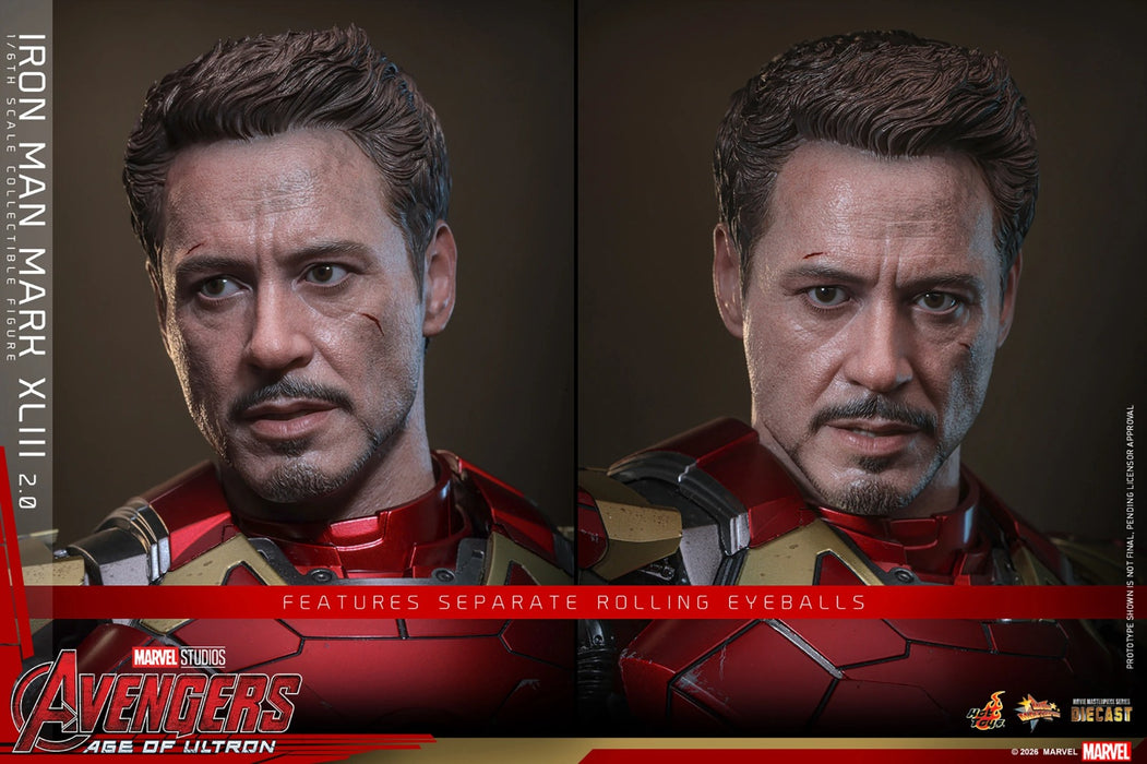 Hot Toys Movie Masterpiece Series: Marvel Avengers Era de Ultron - Iron Man Mark XLIII 2.0 Escala 1/6