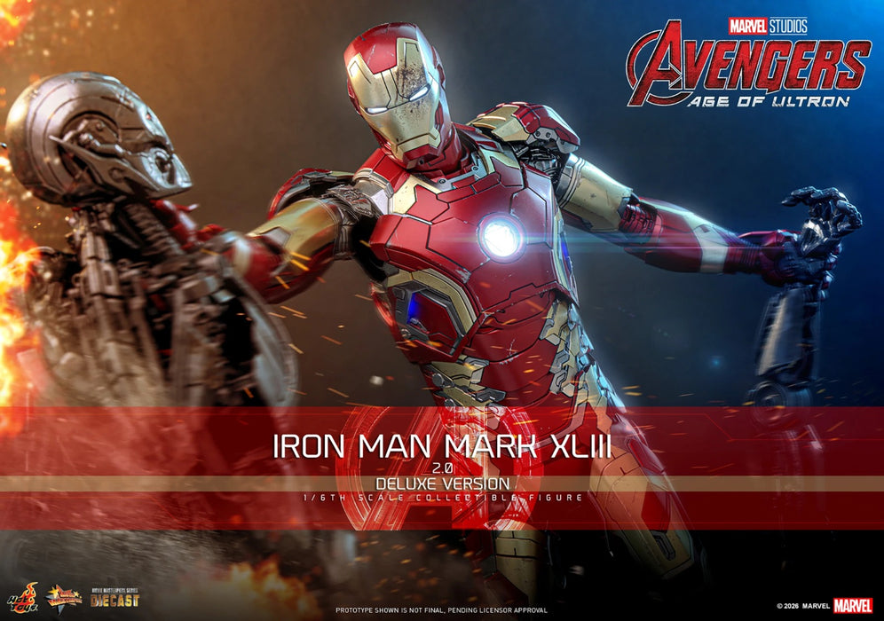 Hot Toys Movie Masterpiece Series: Marvel Avengers Era de Ultron - Iron Man Mark XLIII 2.0 Deluxe Escala 1/6