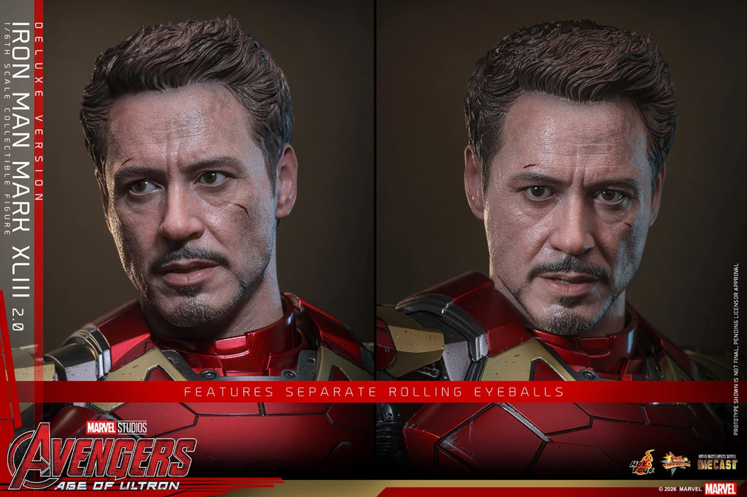 Hot Toys Movie Masterpiece Series: Marvel Avengers Era de Ultron - Iron Man Mark XLIII 2.0 Deluxe Escala 1/6