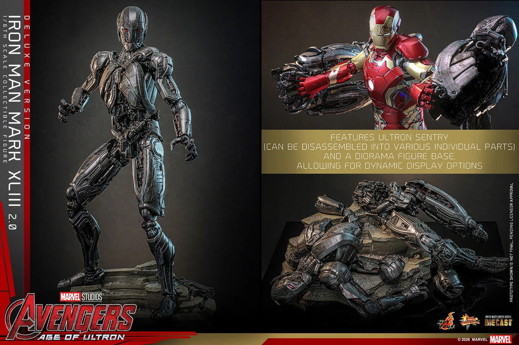 Hot Toys Movie Masterpiece Series: Marvel Avengers Era de Ultron - Iron Man Mark XLIII 2.0 Deluxe Escala 1/6