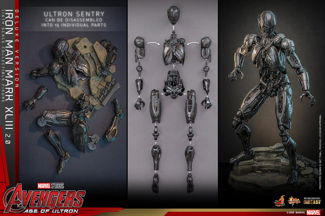 Hot Toys Movie Masterpiece Series: Marvel Avengers Era de Ultron - Iron Man Mark XLIII 2.0 Deluxe Escala 1/6