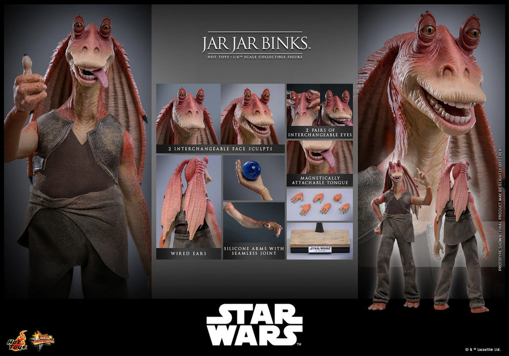 Hot Toys Movie Masterpiece Series: Star Wars La Amenaza Fantasma - Jar Jar Binks Escala 1/6
