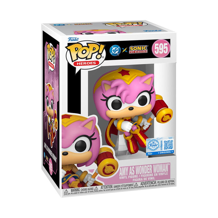 Funko Pop Heroes: Justice League & Sonic - Amy Rose como Mujer Maravilla