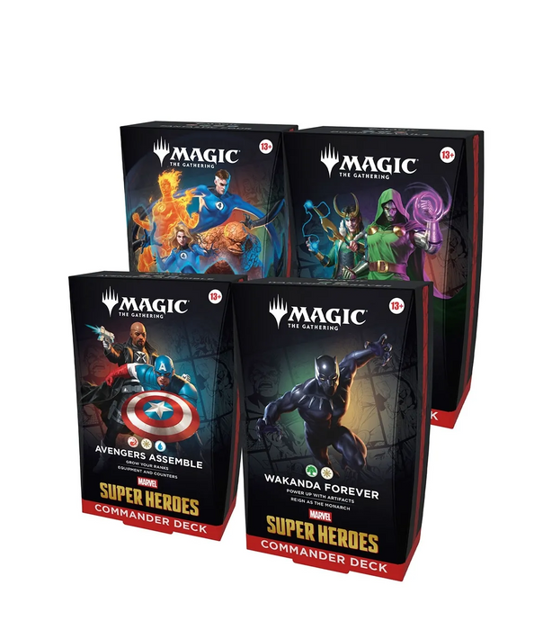 Magic The Gathering: Marvel Super Heroes - Commander Deck 4 Pack En Ingles