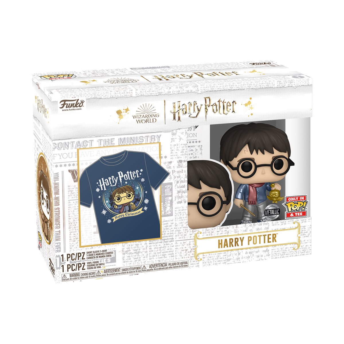 Funko Pop & Tee: Harry Potter - Harry Navidad talla M