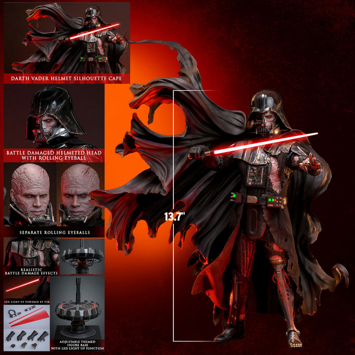 Hot Toys DX Series: Star Wars - Darth Vader En Batalla Con Luz Led Deluxe Escala 1/6