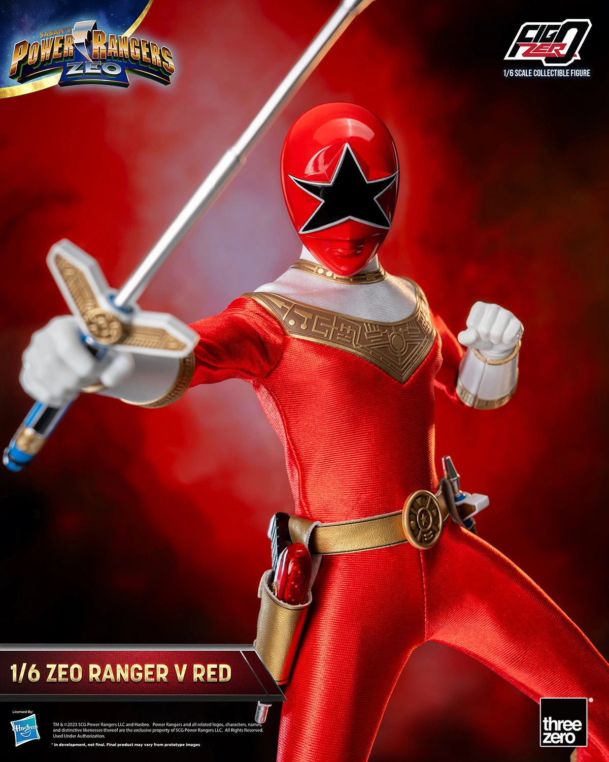 Threezero FigZero: Power Rangers Zeo - Ranger Rojo Zeo V Escala 1/6