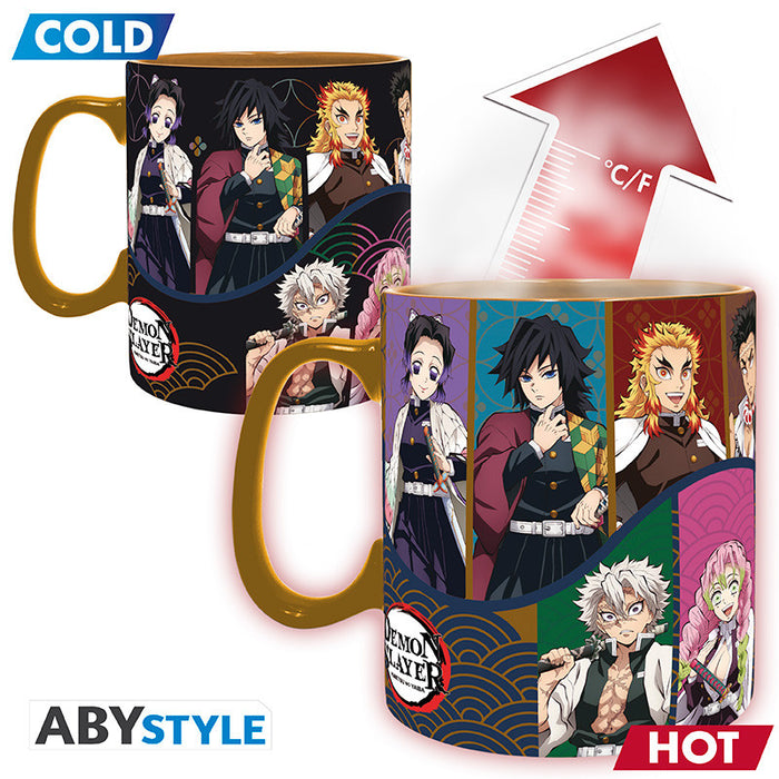 ABYstyle Taza De Ceramica Termocromatica: Demon Slayer - Pilares 460 ml