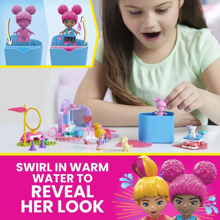 Mega Bloks: Mega Barbie Color Reveal Entrenamiento Y Ba√±o De Mascotas