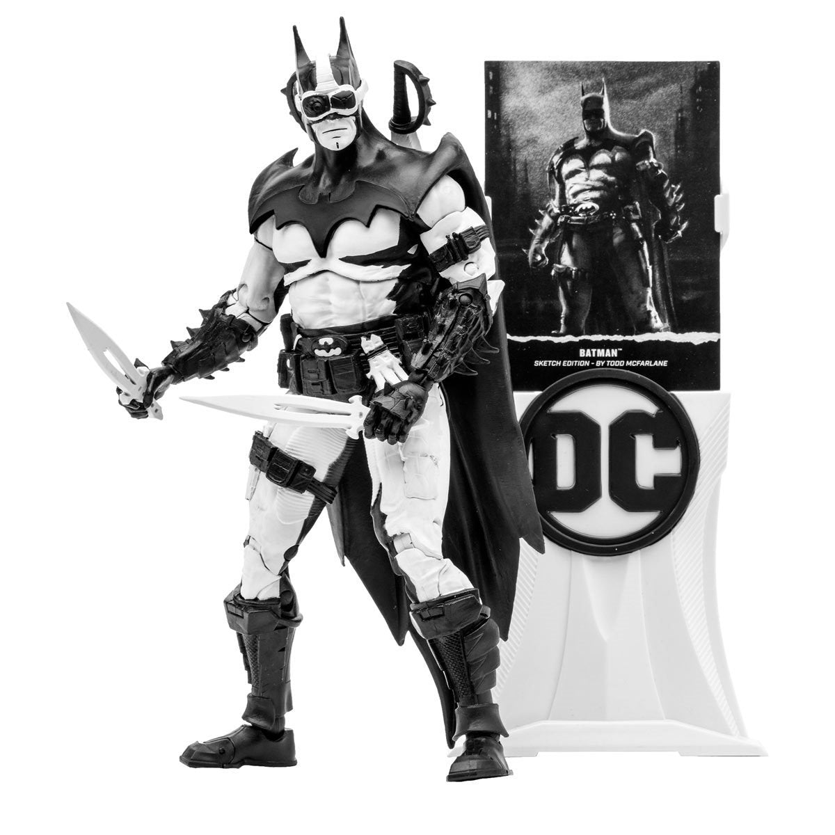 McFarlane Sketch: DC Batman - Batman Black and White por Todd McFarlane Gold Label 7 Pulgadas Figura de Accion