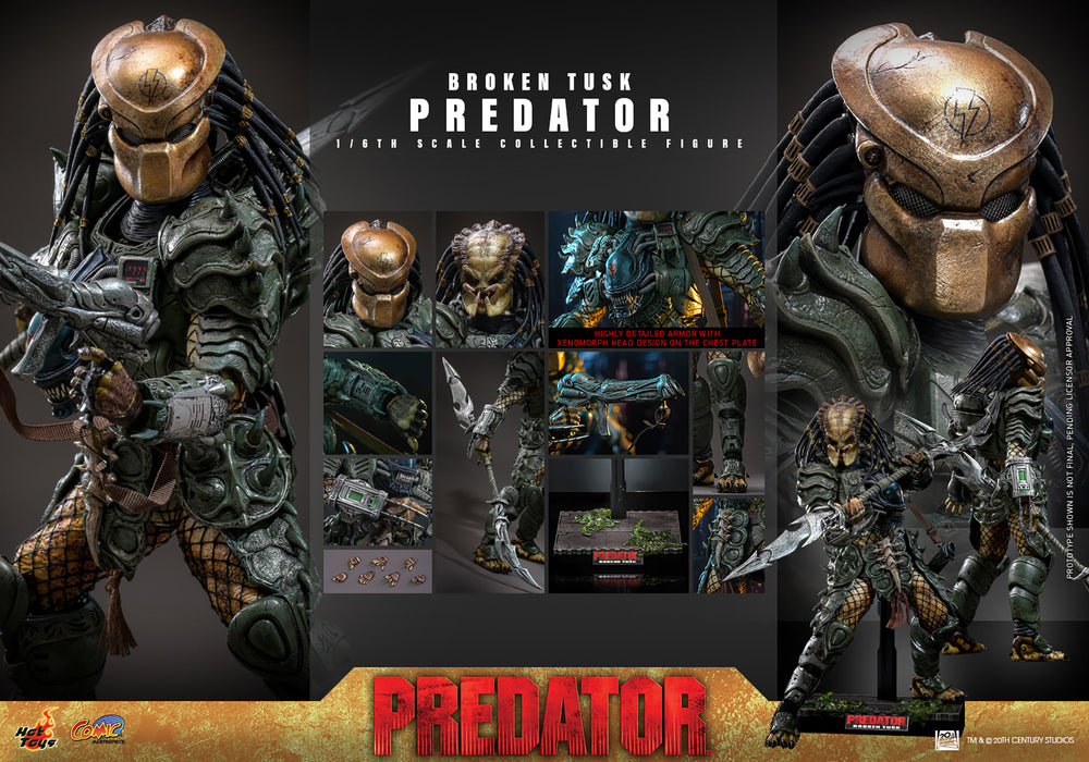 Hot Toys Comics Masterpiece Series: Aliens vs Predator - Broken Tusk Predator Escala 1/6