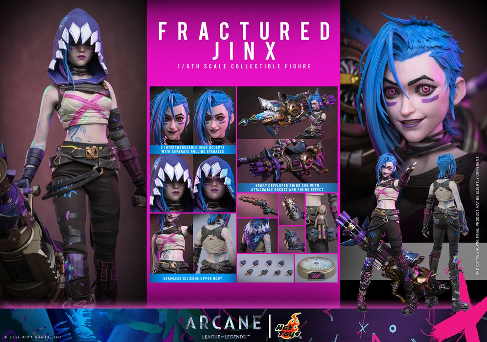 Hot Toys Video Games Masterpiece Series: Arcane League Of Legends - Fractured Jinx Escala 1/6