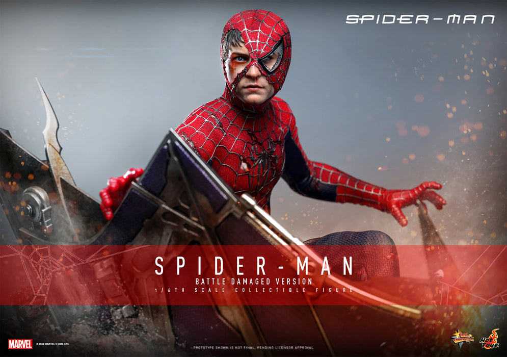 Hot Toys Masterpiece Series: Marvel Spiderman - SpiderMan Battle Damaged Escala 1/6