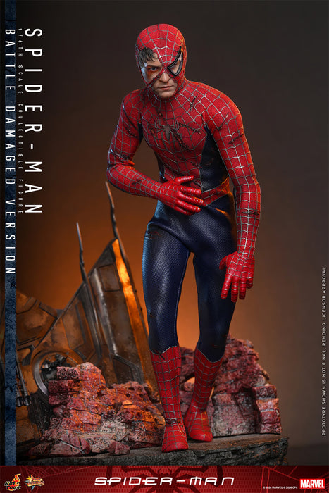 Hot Toys Masterpiece Series: Marvel Spiderman - SpiderMan Battle Damaged Escala 1/6