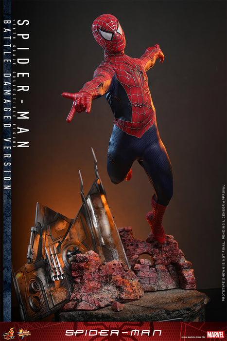 Hot Toys Masterpiece Series: Marvel Spiderman - SpiderMan Battle Damaged Escala 1/6