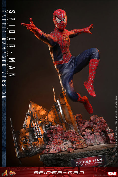 Hot Toys Masterpiece Series: Marvel Spiderman - SpiderMan Battle Damaged Escala 1/6