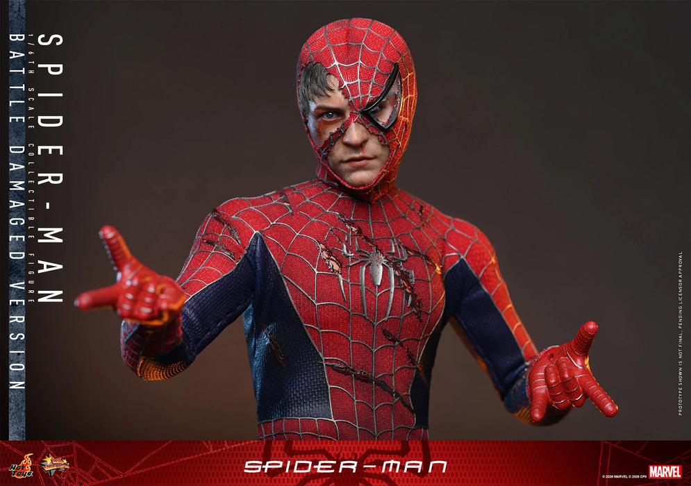 Hot Toys Masterpiece Series: Marvel Spiderman - SpiderMan Battle Damaged Escala 1/6