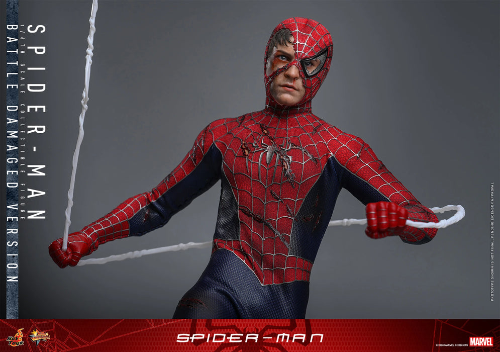 Hot Toys Masterpiece Series: Marvel Spiderman - SpiderMan Battle Damaged Escala 1/6