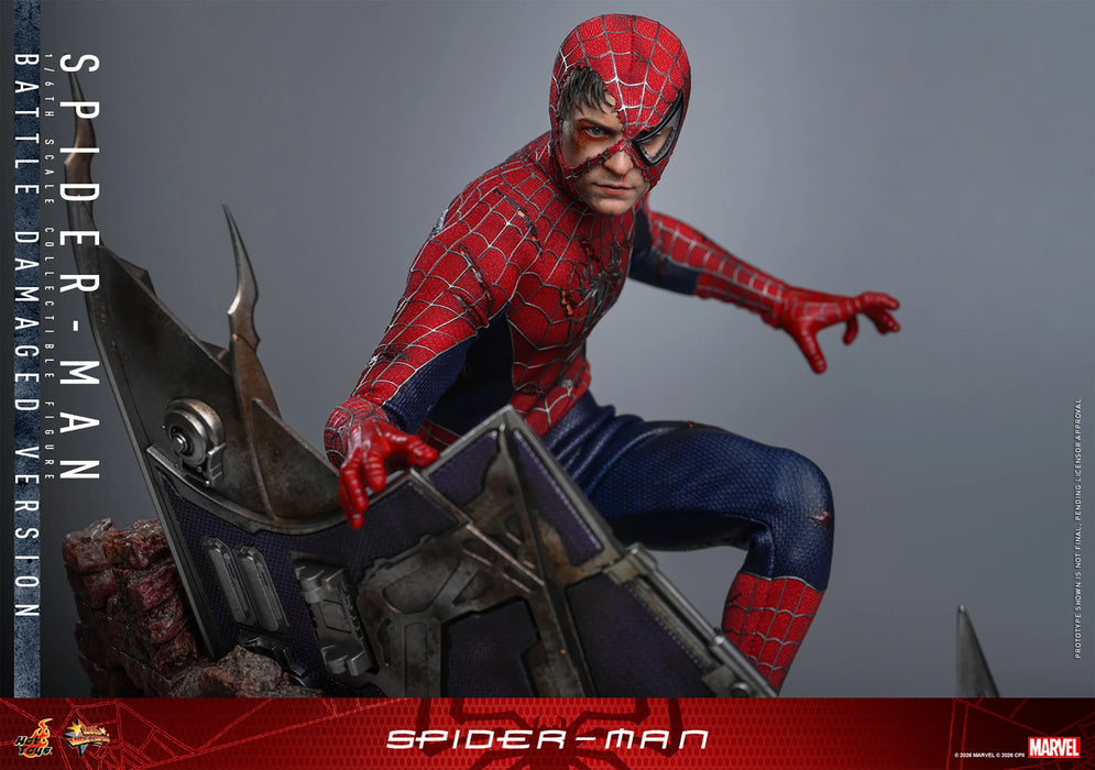 Hot Toys Masterpiece Series: Marvel Spiderman - SpiderMan Battle Damaged Escala 1/6
