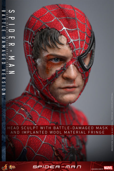 Hot Toys Masterpiece Series: Marvel Spiderman - SpiderMan Battle Damaged Escala 1/6