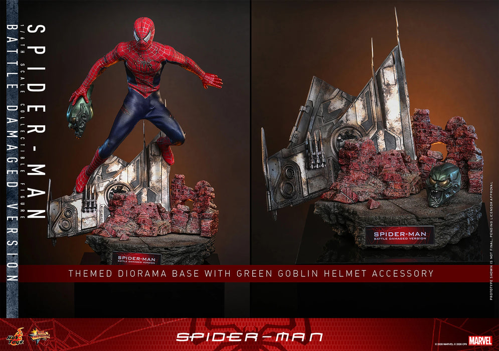 Hot Toys Masterpiece Series: Marvel Spiderman - SpiderMan Battle Damaged Escala 1/6