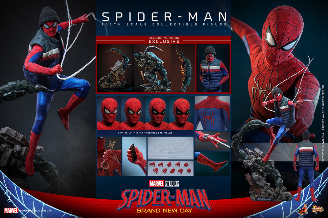 Hot toys Movie Masterpiece Series: Spiderman Brand New Day - Spider-Man Deluxe Escala 1/6