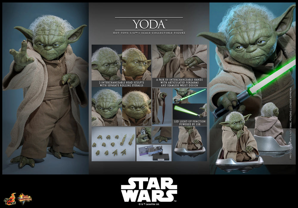 Hot Toys Movie Masterpiece Series: Star Wars Revenge Of The Sith - Yoda Escala 1/6