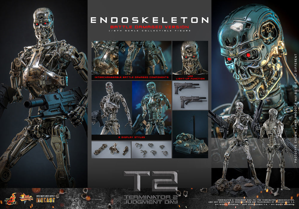 Hot Toys Movie Masterpiece Series: Terminator 2 El Juicio Final - Endoskeleton Escala 1/6