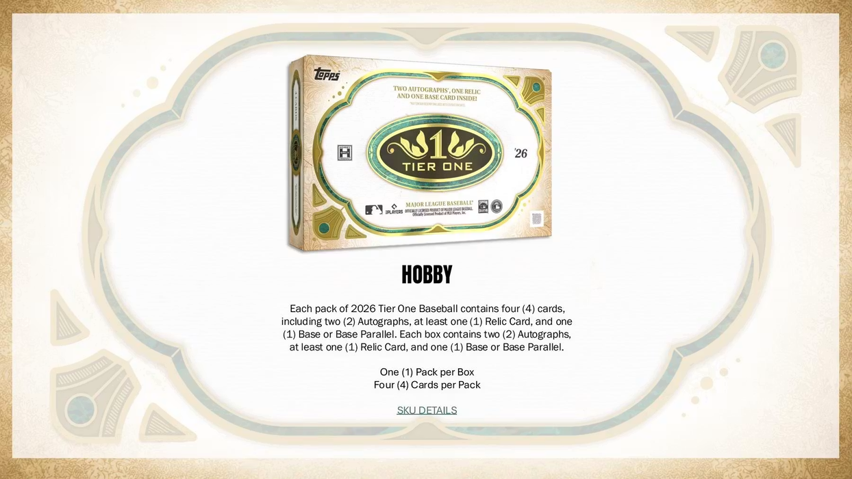 Topps: MLB 2026 Tier One Baseball - Hobby Box