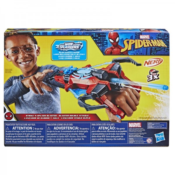 Marvel Spiderman: Webs Blaster Lanzador De Dardos Y Agua 2 En 1