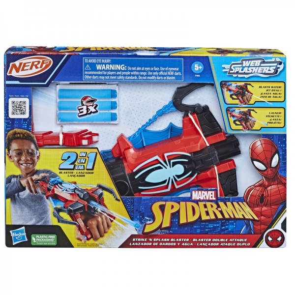 Marvel Spiderman: Webs Blaster Lanzador De Dardos Y Agua 2 En 1