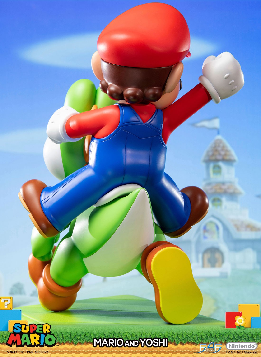 First 4 Figures Super Mario: Super Mario World - Mario y Yoshi Estatua 19 Pulgadas