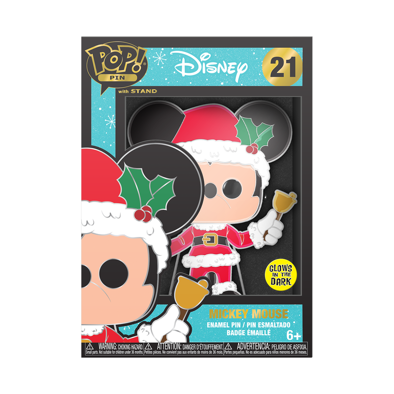 Funko Pop Pin: Disney Holiday - Mickey Mouse Glow Pin Esmaltado